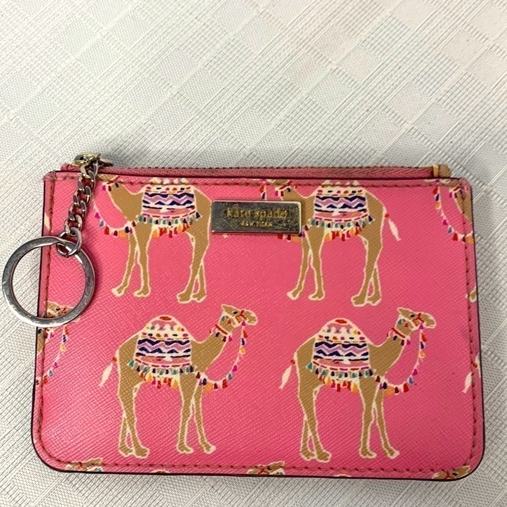 Kate Spade Camel Party Bitsy Wallet Coin Purse liberty street pink